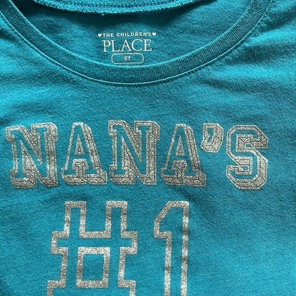 The Childrens Place. Slogan tee. Turquoise size 5t - Picture 4 of 5